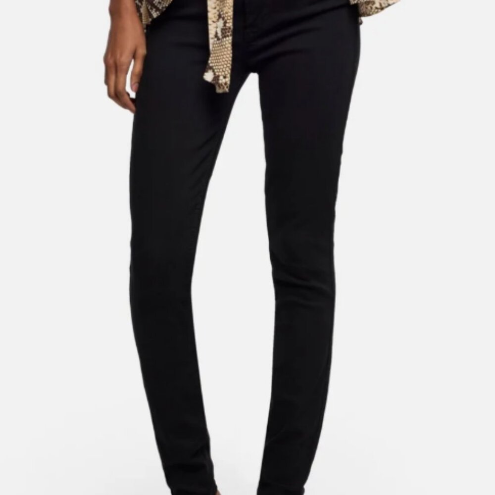 7 For All Mankind Black Skinny High-Rise Jeans; NWT; Size 33